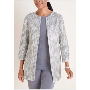 Chico's Travelers Collection Textured Lurex Jacket Blazer